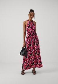 VILA VIMESA MAXIDRESS - Maxikleid - black/pink
