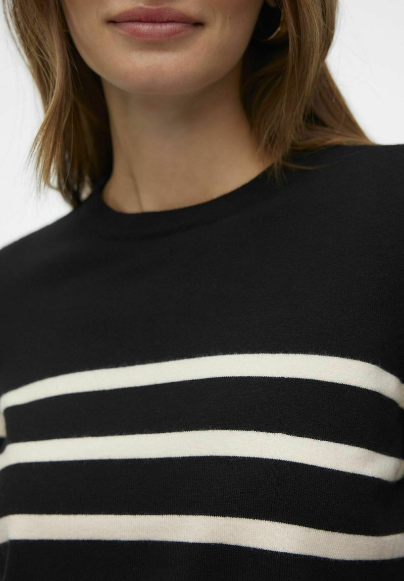 Vero Moda Vmsaba Stripe Ls Highneck Blouse Ga Noos (Birch/Crème) - 25.00