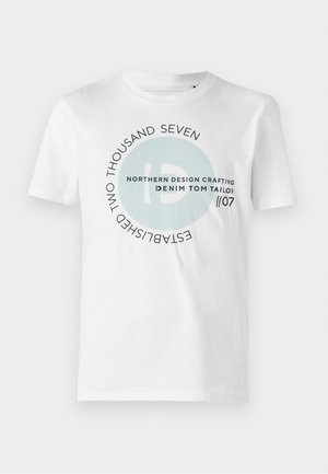 TOM TAILOR DENIM PRINTED  - Print T-shirt - white