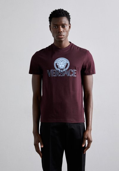 Versace COMPACT PRINT - Triko s potiskem - dark aubergine