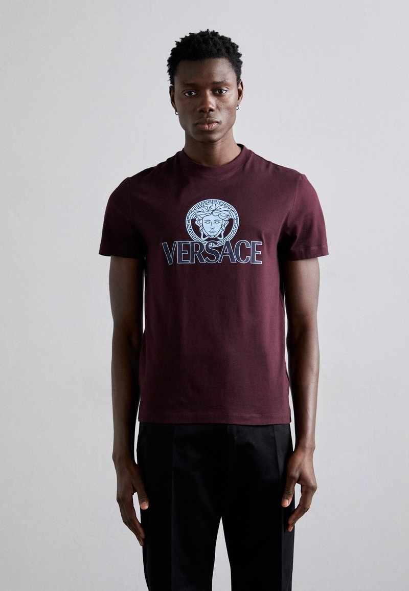 Versace COMPACT PRINT - T-shirt imprimé - dark aubergine