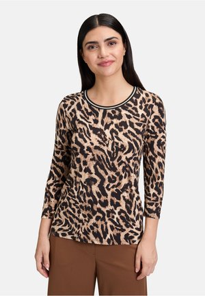 Maglietta a manica lunga - schwarz beige