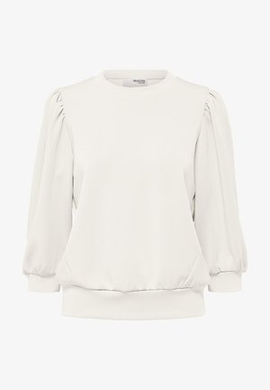 Selected, SLFTENNY 3/4 SWEAT TOP NOOS - Sweatshirt - snow white