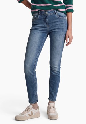 Cecil, MID WAIST SLIM LEG JEANS IM CASUAL FIT - Jean slim - mid blue wash