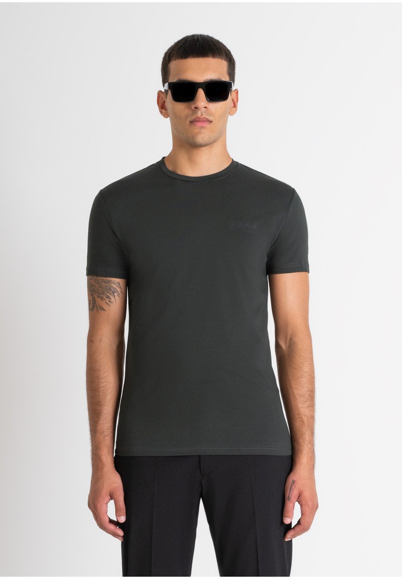 Antony Morato SLIM FIT LOGO PRINT - Camiseta básica - forest green