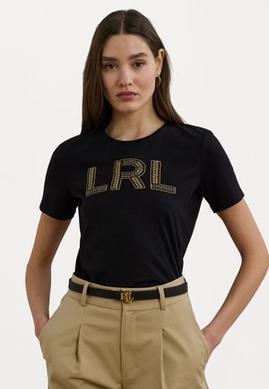 Beaded Logo Cotton Jersey Tee - T-shirt imprimé - black