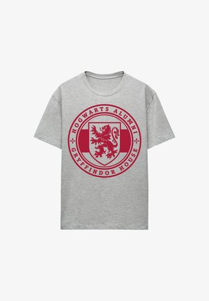 Cotton Soul, HARRY POTTER GRYFFINDOR HOUSE BADGE - Print T-shirt - mottled light grey