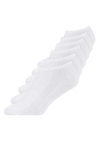 Baumwollsocken in Weiß, mit einem gerippten Bündchen und strukturierten Mustern an den Seiten für zusätzlichen Halt. Set aus fünf Paaren.