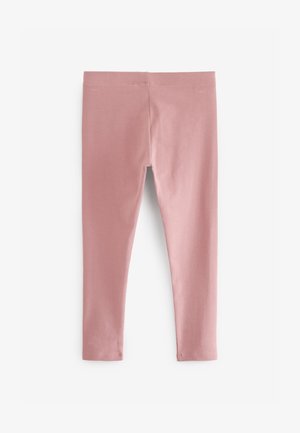 Világos rózsaszín leggings puha, rugalmas anyagból. Testhezálló kialakítású és rugalmas derékrésszel rendelkezik. Nincsenek látható merevítő elemek vagy minták.