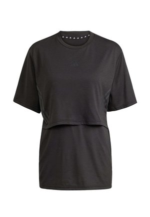 adidas Performance MAT TEE - Printtipaita - black/carbon