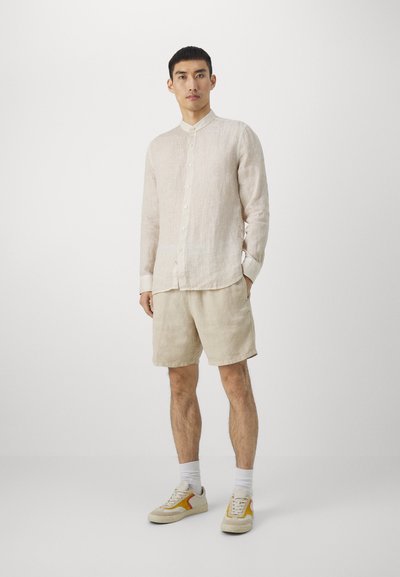 120% Lino LONG SLEEVE MEN SLIM FIT - Ing - safari soft fade