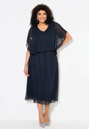 Ulla Popken RHINESTONE DETAIL LAYERED - Denní šaty - marine