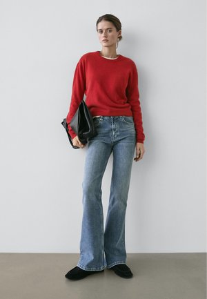 Massimo Dutti HIGH-WAIST - Jeans straight leg - blue denim