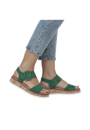 Sandalen met plateauzool - grün