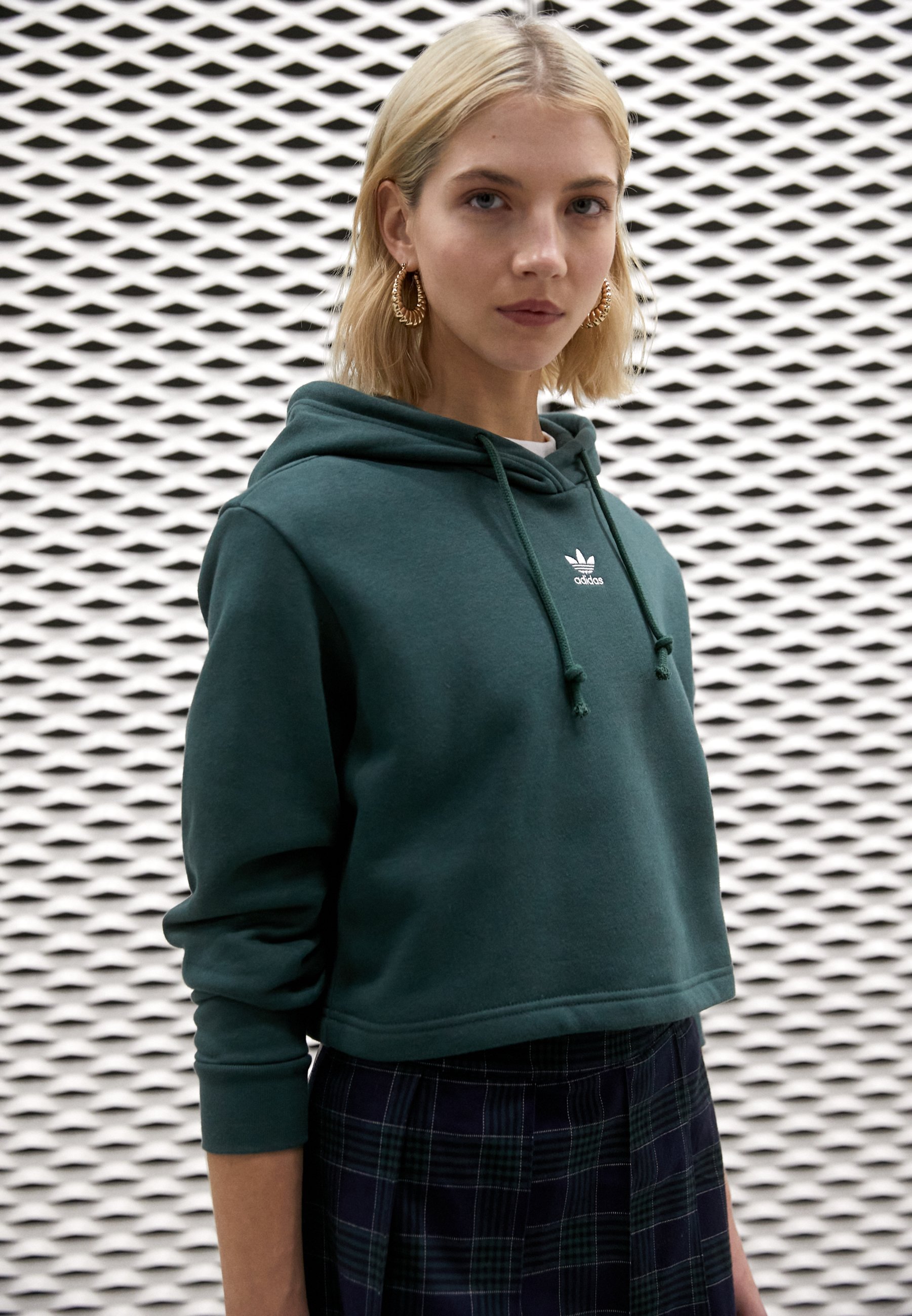 adidas originals green cropped hoodie