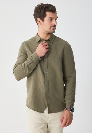LINEN BLEND SHIRT - Krekls - olive