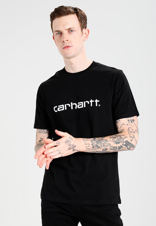 SCRIPT - T-shirt imprimé - black/white