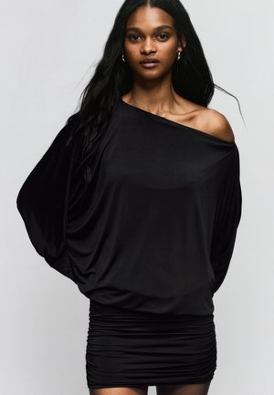 Bershka Rochie din jerseu - black