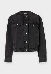 COLLARLESS JACKET - Jakna iz džinsa - off black