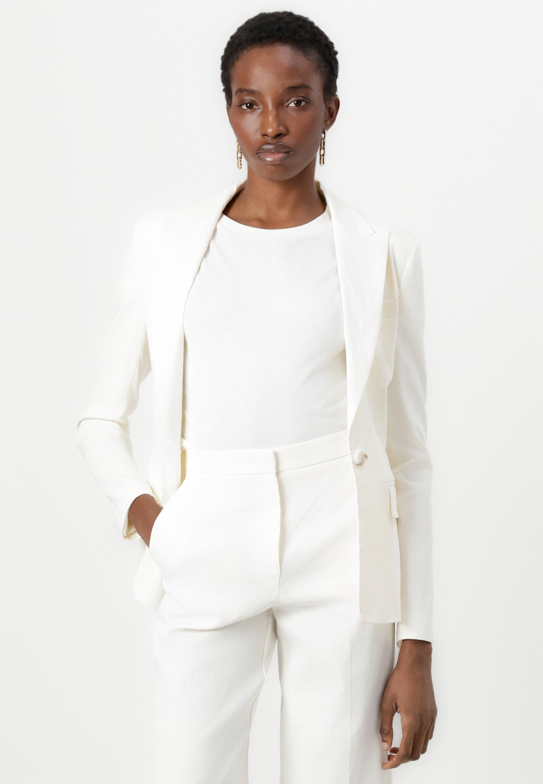 パンツ PINKO Woman Pants White 105261A2MO Z04 Pinko Donna Pantaloni Palazzo In Cotone e Voile 105250 A2MI