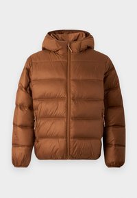 Tommy Jeans HOODED LOGO PUFFER - Jachetă de iarnă - pecan nut