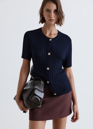 Calliope, MAGLIA TINTA UNITA - Cardigan - blu notte