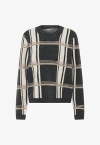 Ausgewählt, grey brown knit check