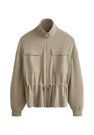 OYSHO SOFT TOUCH WITH POCKETS - Mikina so zipsom - mottled green