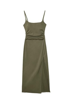 BENGALINE MIDI WITH NECKLINE - Freizeitkleid - khaki