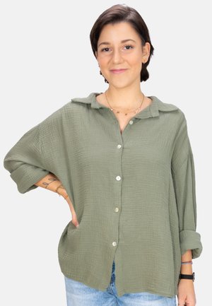 SASHA MUSSELIN OVERSIZED - Button-down blouse - khaki