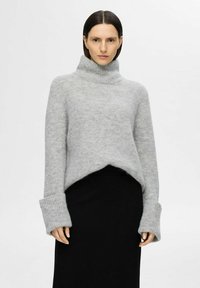 Selected Femme ROLLKRAGEN - Vesta - light grey melange