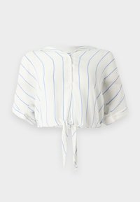 ONLPAULA LIFE TIE SHIRT - Skjortebluse - cloud dancer/wide blue