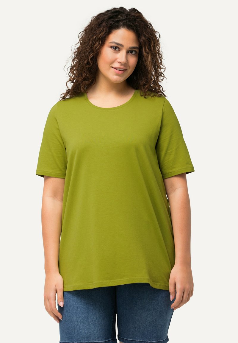 Ulla Popken - RUNDHALSAUSSCHNITT HALBARM - T-shirt basic - apple green, Vergroten