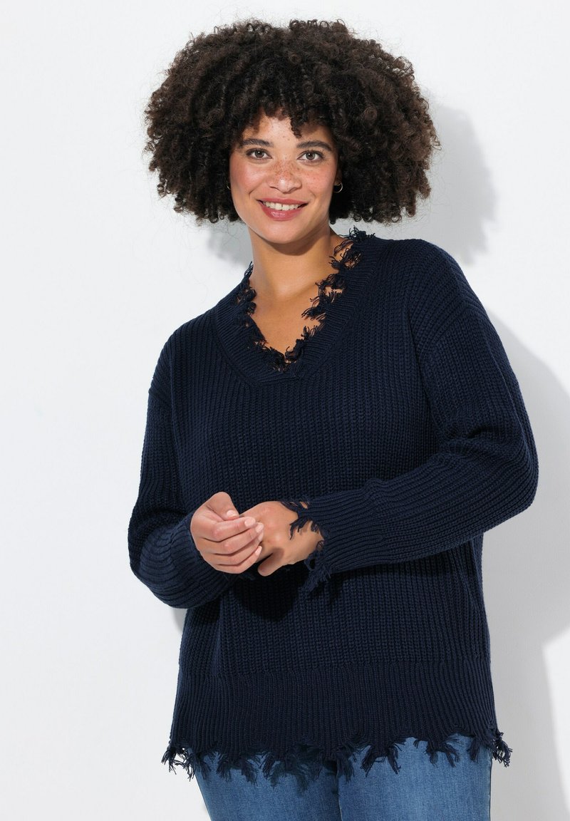 Angel of Style WITH FRINGES AND LONG SLEEVES - Trui - dark blue