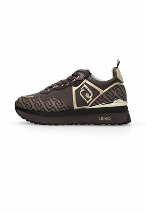 LIU JO, LIU JO PLATFORM SNEAKERS WITH MONOGRAM LOGO - Baskets basses - brown