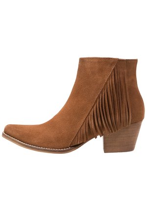 Bottines de cowboy / motard - cognac