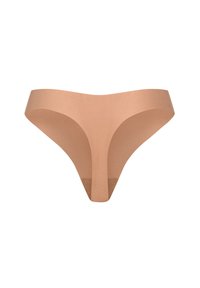 Nackte Tanga-Unterwäsche aus glattem Stoff mit nahtlosem Design. Verfügt über einen T-Back und einen weichen, breiten elastischen Bund.