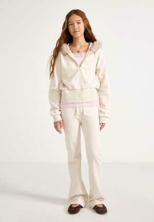 Lindex, LINDEX HOODIE WITH FAUX FUR LINDEX - Sweatjacke - light beige melange