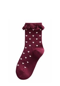 Next RICH FRILL FLUTED ANKLE 4 PACK - Strømper - red/green/cream and brown