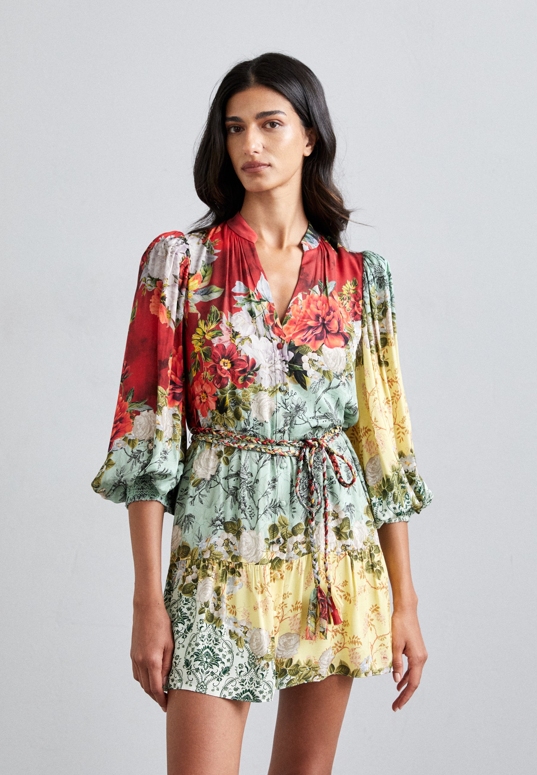 knee length dresses for ladies London Times Women's Collared Pleated Mini Dress main image 1