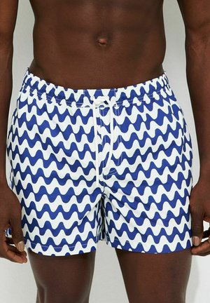 New Look, REGULAR WAVE PRINT DRAWSTRING SWIM SHORTS - Zwemshorts - blue pattern