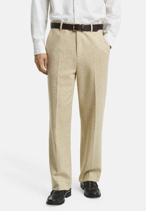 RELAXED FIT NEPPS  - Anzughose - concrete beige