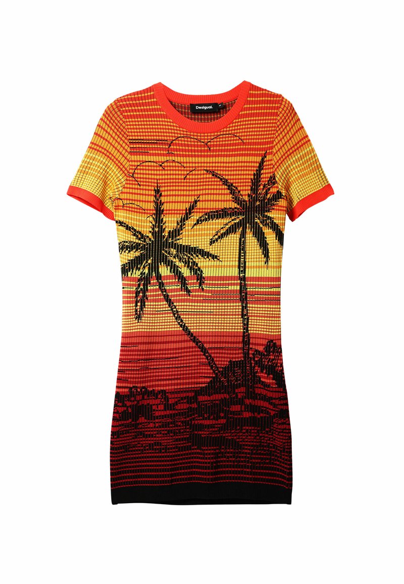 Desigual Gebreide jurk oranje Desigual Gebreide jurk oranje