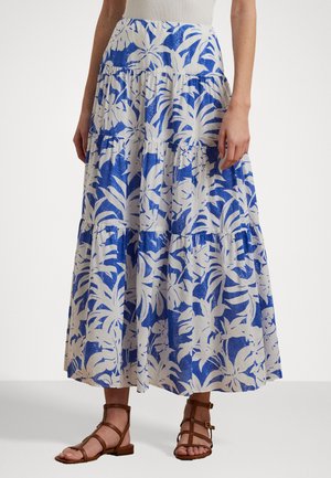 PAULDINA MID A LINE - Maxi skirt - blue/white
