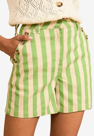 Love & Roses REGULAR FIT - SAILOR BUTTON DETAIL  - Denim shorts - green stripe