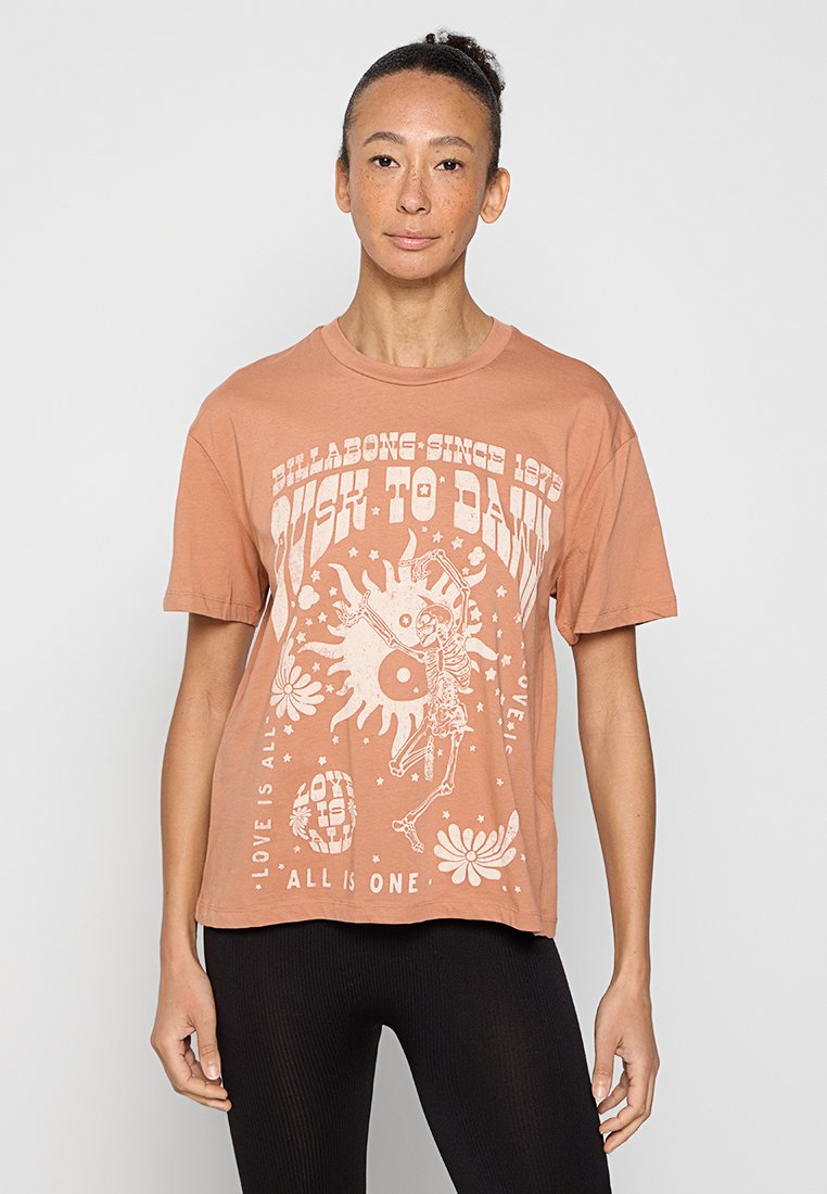 Billabong T-shirt print abrikoos