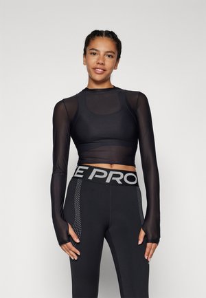 Nike Performance TOP SHEER - Long sleeved top - black
