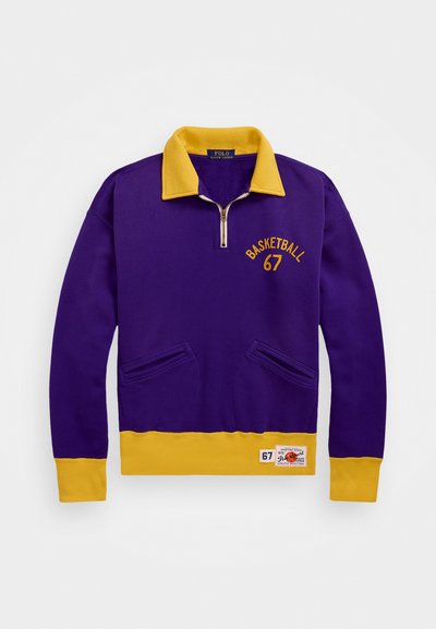 Polo Ralph Lauren VINTAGE FIT FLEECE COLLARED SWEATSHIRT - Sudadera - chalet purple/arctic yellow