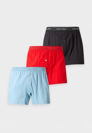 Calvin Klein Underwear, 3 PACK KNIT BOXERS - 100% COTTON - Боксерки - black/goji berry/forget me not