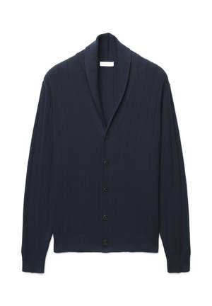 CON COLLO SCIALLATO - Strickjacke - blu calliope